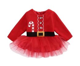 Girl039s robes Nouvel An bébé robe de Noël enfant coton fille tutu santa claus costume 1563 b35634891