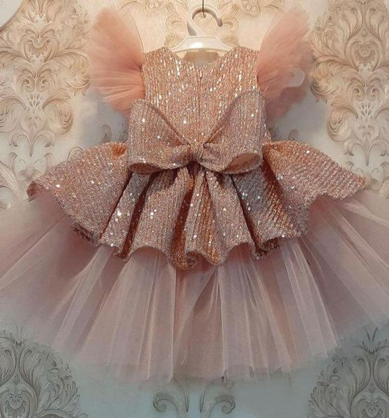 Girl039s robes gâteau à paillettes doubles bébé fille robe fille 1 an anniversaire nés de fête de mariage vestidos baptême de robe de bal vêtements 6378855