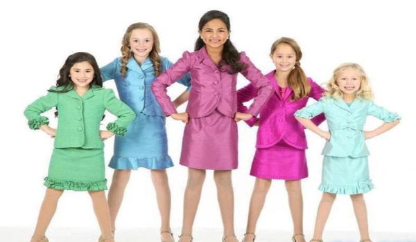 Girl039s Robes de concours pour enfants Robe formelle en taffetas sur mesure pour les entretiens de beauté Suit9743627