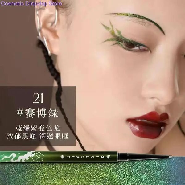 Girlcult Magic Core Eyeliner Gel Pen que fluye luciérnaga que causa hierba verde 5 colores Cyber Blue Pink Brown Beauty Makeup 240220