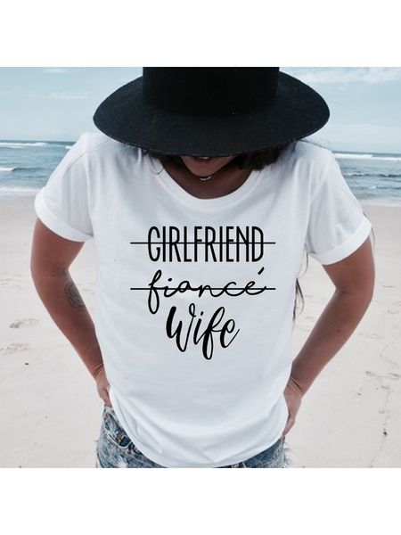 Petite amie fiancé épouse Tshirt future Mme Tumblr tee engagement cadeau Fiance Shirt Bachelorette Tops Trendy Casual Tshirts 220615