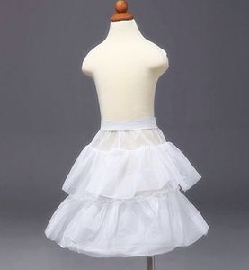 Meisjes Petticoa Kinderen Petticoats Bruiloft Bruid Bruidsmeisjes Accessoires Crinoline White 1-Hoop 2-Layer Flower Girl Dress Kid Underskirt