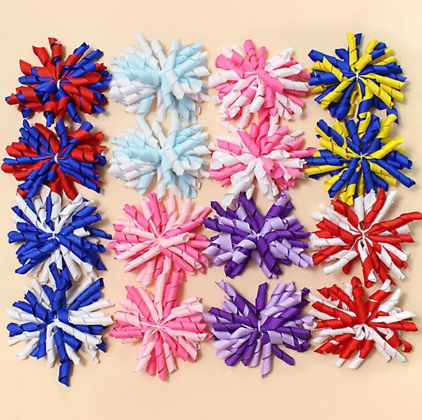 Girls Baby Hair Bows Alligator Clips Curlers elásticos de la banda para el cabello cinta de corconas de la cola de caballo de la cola de caballo