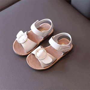 Meisjes baby sandalen zomer kinderen schoenen zachte zolen kinderen prinses sandalen casual platte schoenen meisje strand sandalen G220418