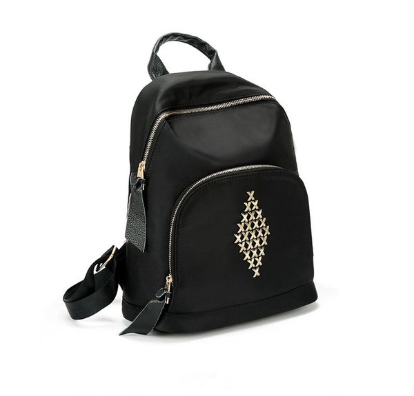 Mochila para niñas, mochila de cuero de Pu con patrón X a la moda, bolso informal escolar para niños, mochilas pequeñas para adolescentes, Color negro