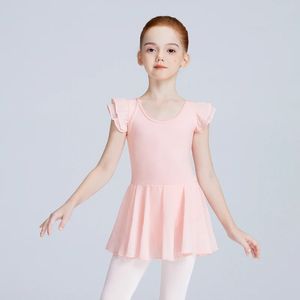 Filles ballet tutu robe danse juge de danse pour enfants gymnastique gymnastique justaucorps double manches de ballet