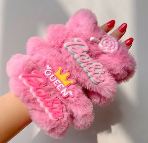 Meisjes Barbie pluche haaraccessoires kinderen snoep brief kroon applique dikke darm chouchou vrouwen alle bijpassende haarbanden Z5319