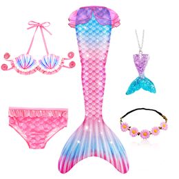 Meisjes badpak zeemeermin staarten strand badpak kostuums bikini zwemmen cosplay kleine zeemeermin staart kleding voor kinderen