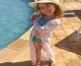 Robe de plage des filles 2021 pour enfants pour enfants bébé en dentelle florale en dentelle de bikini couverture de natation des vêtements d'extérieur sarongs5177226