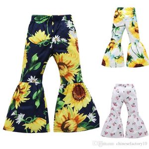 Bell-Bottom broek voor meisjes, bloem bedrukt, casual flare broek, meisjes kersenbroek, nieuwe 3 kleuren3662228