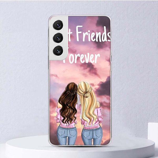 Girls Best Friends Forever BFF Caso suave para Samsung Galaxy M12 M21 M30S M31 M32 M51 M52 Nota de portada del teléfono 8 9 10 + 20 Ultra J4 J