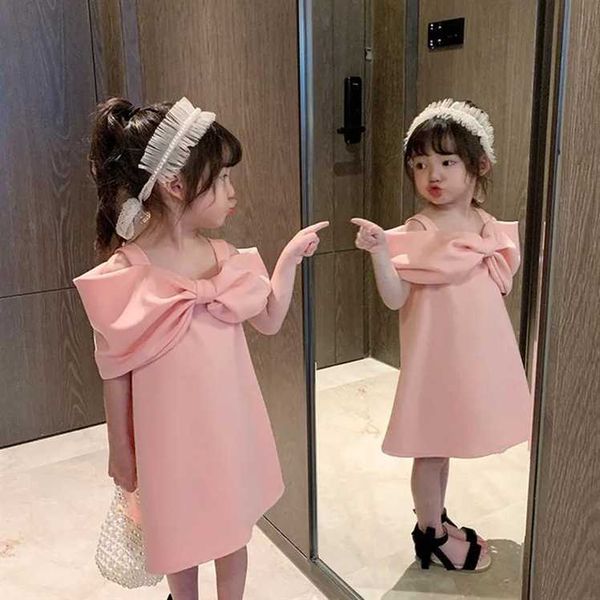 Filles robe de fête d'anniversaire élégante couleur rose bébé fille princesse robe de soirée mignon enfant en bas âge robe vêtements enfants 210715