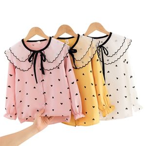 Filles Blouse Coeur Motif Casual Enfants Chemises Pour Printemps Automne Enfants Vêtements 6 8 10 12 14 210527