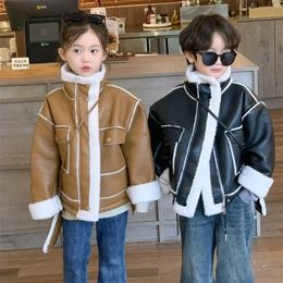 Filles garçon veste en cuir manteau moto enfants manteaux polaire enfants veste hiver automne 90-170 cm 5 types de vestes en cuir 240304