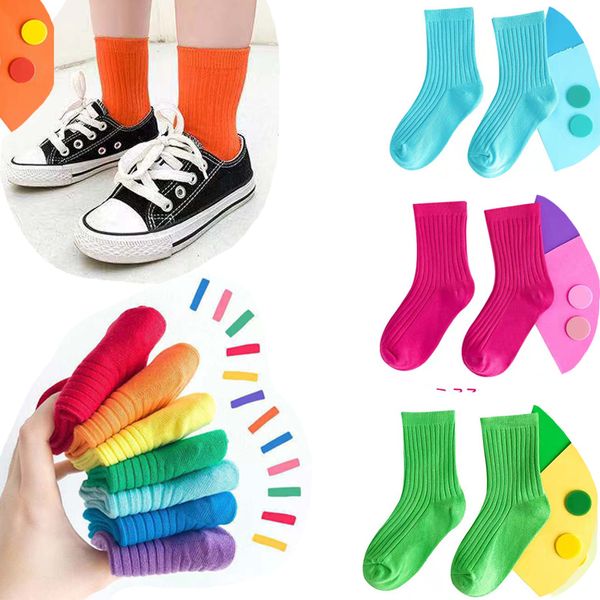 Filles garçon chaussettes couleurs bonbon coton chaussette bébé princesse nourrissons genou haute longueur bas nouveau-né Fit (0-12T) 15 paires/30 pièces