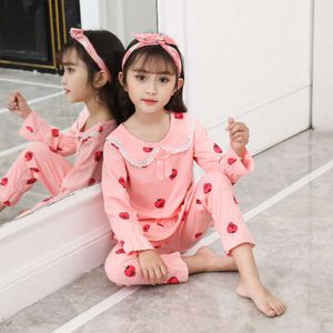 Girls Boys Cleren Children's Cotton Pamas Set Tieners Sleepwear Baby 2 stks Pyjama's voor kinderen Nightwear 6 8 10 12yrs L2405