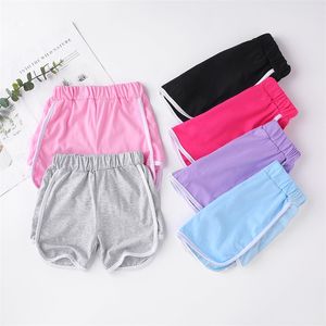 meisjes jongens katoen shorts kinderen strand sport korte broek zwart grijs roze 20220303 q2