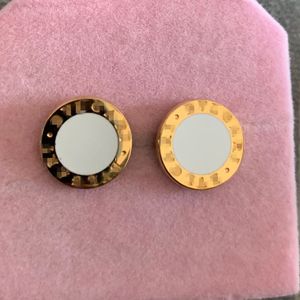 Meisjes jongens Luxe originele ontwerper 12mm B stud oorbellen mode 18K goud zilver wit zwart Oorbellen 316L Roestvrij stalen sieraden voor Dames heren Feest Groothandel