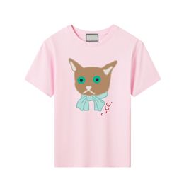 Meisjes Jongens T-shirts Kind Kat T-shirt Designer Babykleding Kinderen Cartoon T-shirt Kind Casual Korte mouw Roze Luxe Tops Pak CYD23101808