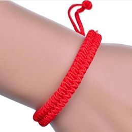 Bracelet porte-bonheur pour filles, 100 pièces, perles en corde rouge de chine, Style National, chaîne Kabbale tressée, bracelets d'amitié réglables, 2655