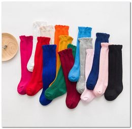 Girls Candy Color Princess chaussettes 2020 Spring New Kids Cotton Chaussures Enfants Falbala Knee High Stockings Girl Treed Tricks C63656406