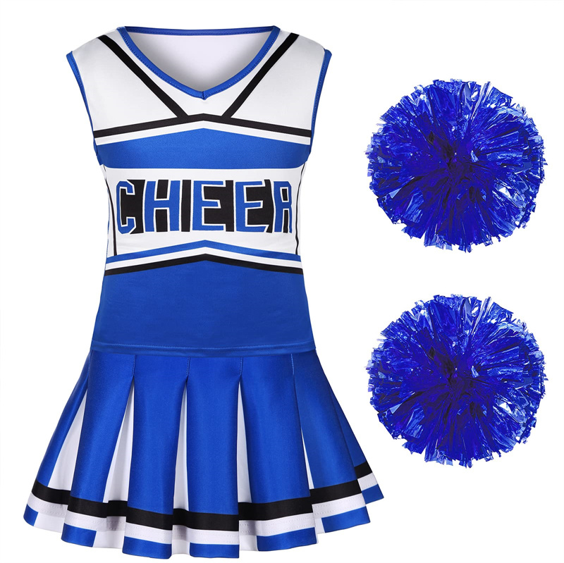 Flickor Cheerleader Outfit Cheerleading Costume School Girl Lingerie Dirndl Cosplay Halloween Söt uniform 3-10 år
