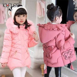 Meisjeskleding babyjassen voor warme jassen voor lente herfst kinderen solide hoodie jas schattige 'lange jas 210916
