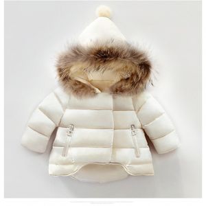 Meisjesjas Katoen Warm Jacket voor Baby Meisjes Winter Bont Hooded Jas Kids Bovenkleding Kinderkleding Peuter Meisje Jassen 813 V2