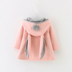 Abrigos y chaquetas para niñas Orejas de conejo lindas con capucha para niñas sobre abrigo Primavera Otoño Invierno Chaqueta cálida para niños Ropa de abrigo Ropa para niños Tops para bebés