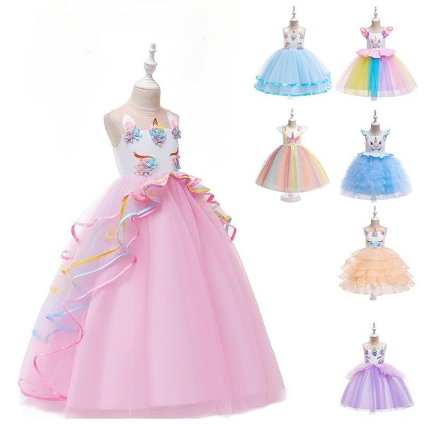 Filles robe princesse colorée super belle robe de licorne regarde l'image pour choisir un style