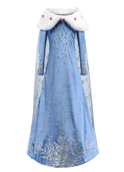 Filles Cosplay robes reine flocon de neige cape habiller scène Performance enfants vêtements neige fête de noël spectacle robe 310T 074936575