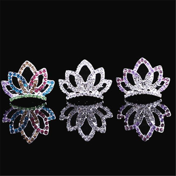 Filles couronne diadème peigne strass couronne cheveux peigne tête porter fille anniversaire dressing fête accessoires de mode