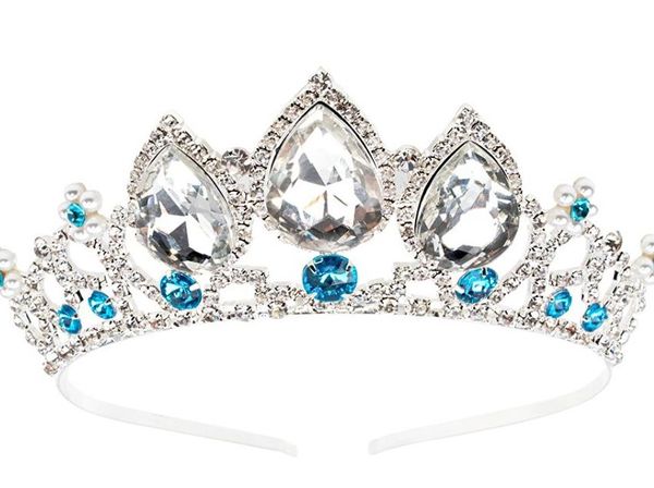 Filles cristal diadème or anniversaire couronne perle bandeau pour enfant gros strass princesse postiche pour femmes gemme mariage cheveux accessoires fête costume cosplay accessoires