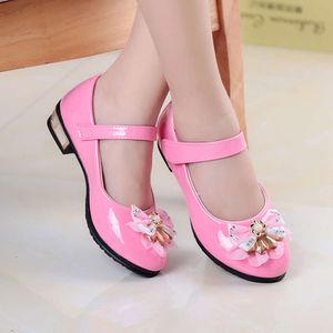 Meisjes schattige pailletten boog prinses solide kleur mode glanzende sandalen enkel comfort ademende casual schoenen l2405 l2405