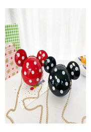 Girls Designer Purse Kids Cartoon Polka Dots Mini portefeuille Fashion mignon Sac à bandoulière Round Sac Messenger Feme F1767641153