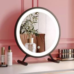 Miroir de bureau pour filles Articles esthétiques Vêtements debout de la douche de toilette coréenne Bureau de douche rond Specio Specchio Home Decoration