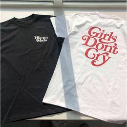 Girls Don't Cry Tshirt Polo Shirt Men Femmes Coton Qualité Black White Letter Imprimée T-shirts décontractés Tops Tee2120095