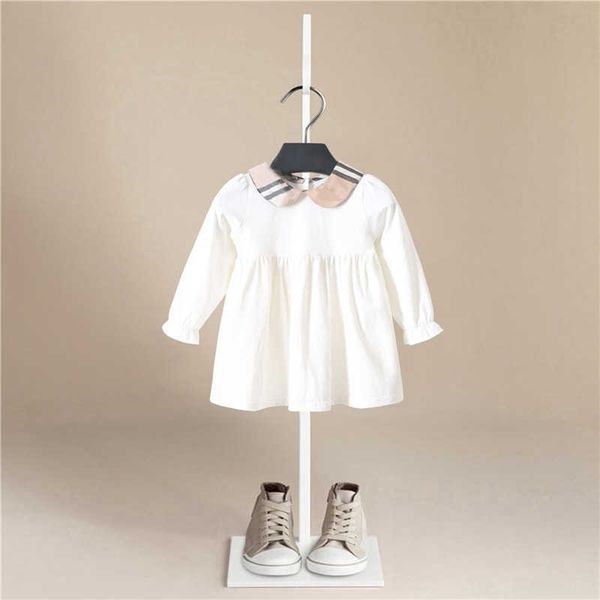 Filles robe 2020 nouvelle marque Autumnr filles vêtements treillis col rabattu conception bébé filles robe robe de soirée pour bébé robes Q0716