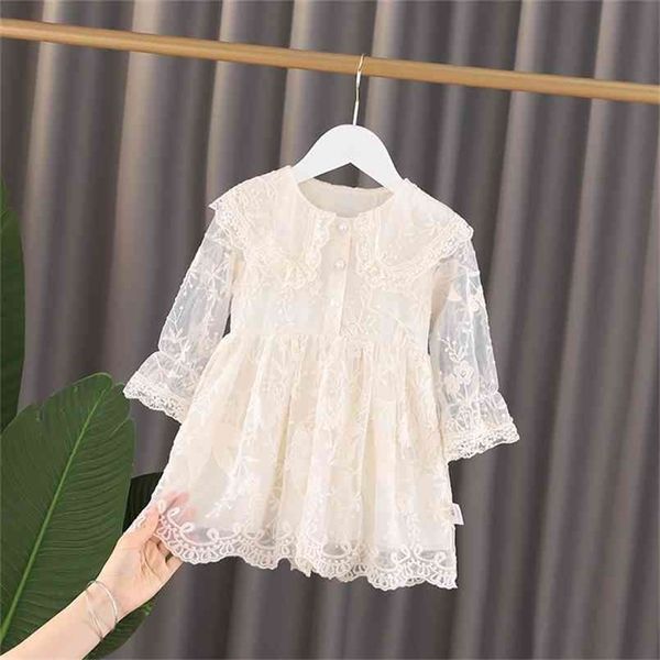 Robe de filles Automne Robe de dentelle pour enfants Baby Western Princess Toddler Girl Tenues de Noël 210702