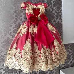 Filles robe de noël fête fantaisie robe de bal élégante princesse dentelle robes enfants fleur fille mariage anniversaire enfants vêtements 10T1