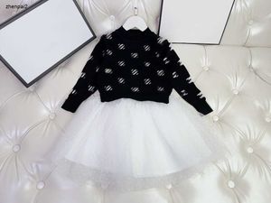 Filles Robe Designer Enfants Survêtements Automne Baby Partydress Taille 110-160 Hot Diamond Pull et jupe en dentelle HP