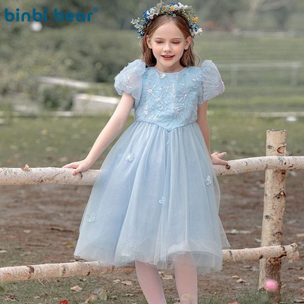 Vestido de niñas elegante verano nueva princesa malla Hada estilo occidental disfraces ropa para niños vestidos de flores vestido de baile vestidos