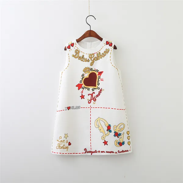Filles robe Style européen et américain broderie fleur gilet robe printemps automne enfant en bas âge bébé filles vêtements