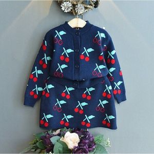 Vestido de niñas Ropa de invierno para niños Conjunto Grueso Suéter de manga larga Camisa Falda 2 PCS Ropa Falda de punto Trajes Bebé Niños pequeños Jóvenes Niños Niños Primavera A F1Iu #