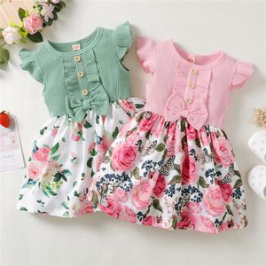 Vestidos para niñas de 15 años, vestido de princesa para niñas pequeñas, ropa para bebés, sin mangas, moda Floral, ropa de vacaciones diaria para niños, 230607