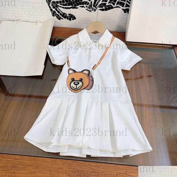 Vestidos para niñas 2023SS Vestido deportivo Falda de manga corta Princesa de verano de gama alta Esigner Niños plisados 90-160 cm Moda Entrega de gota Bebé Dhl8A