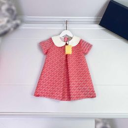 Vestidos para niñas 23SS Ropa de diseñador para niños Vestido de manga corta Color a juego Solapa FL Logotipo Bordado Faldas grandes Alta calidad Drop Deliv DHX2G