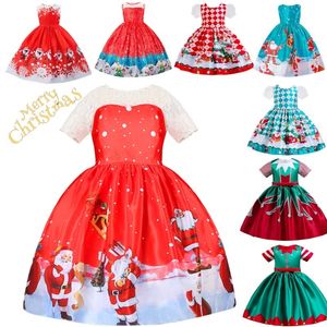 Meisjesjurken 3 4 5 6 7 8 jaar kerstavond prinses jurk cartoon verjaardagskleding kinderen sneeuwman 221117