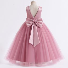 Meisjes Jurken 514 Jaar Meisjes Prinses Jurk Meisje Ceremonie Lange Prom Roze Kids Avond Party Vestidos Bloem Meisjes Bruiloft Pageant Gown 230804