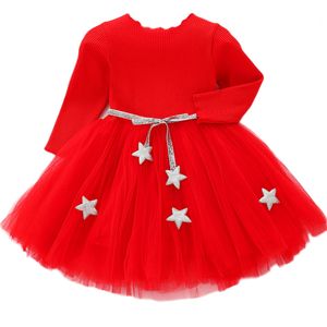 Meisjes jurken baby lente herfst trui ster jurk baby kerstkinderen kleding kleren peuter kinderkleding voor 1 6 jaar 221117